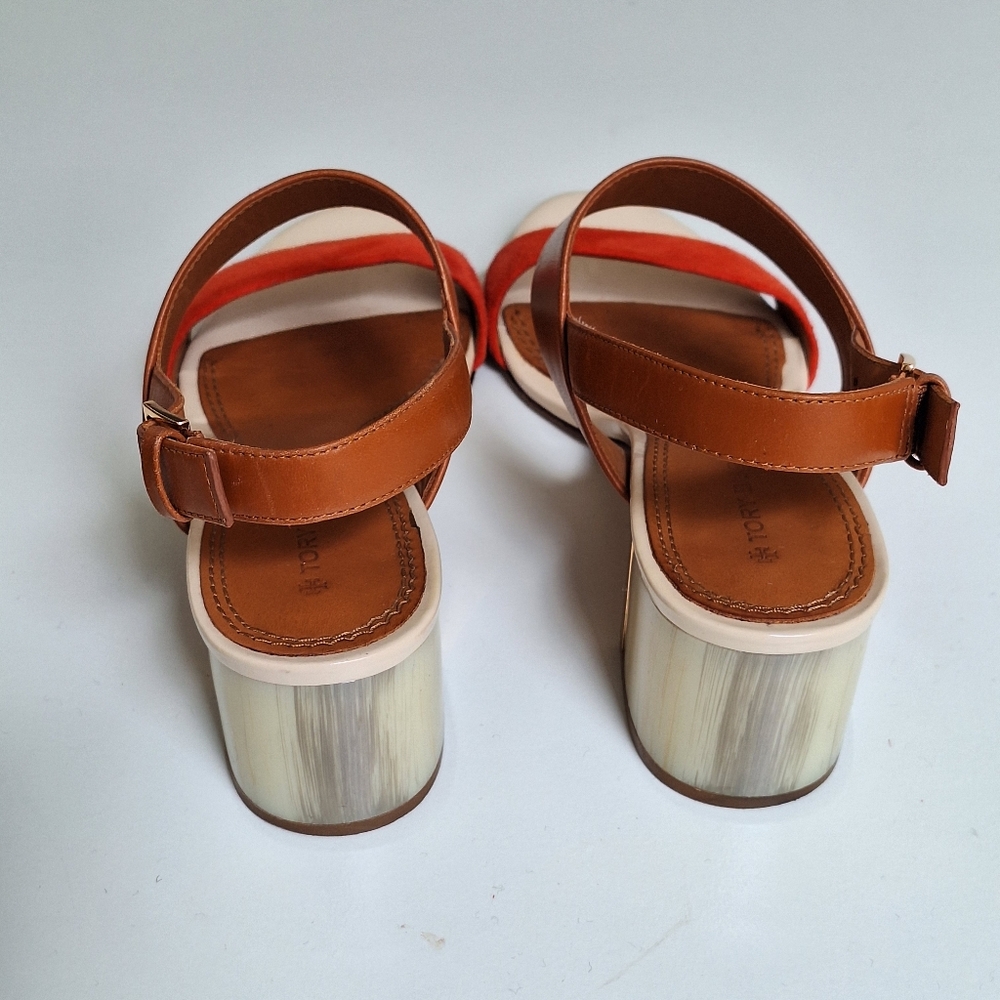 Tory Burch Summer Block Heels | Suede and Leather | Size 5 - Picture 6 of 11